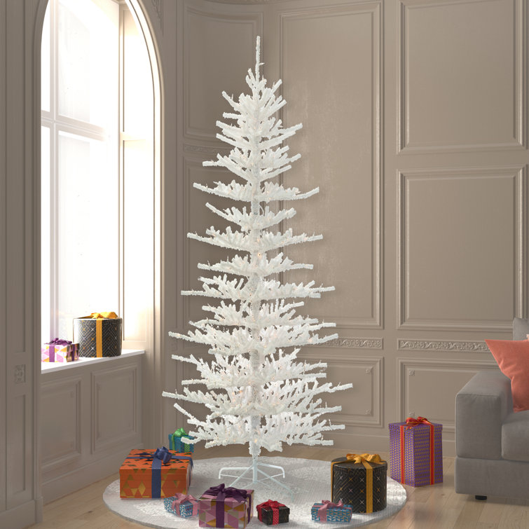 The Holiday Aisle® Flocked Twig 7.5' Artificial Christmas Tree with 500